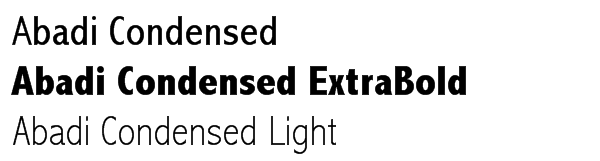 Abadi Condensed Font Family (3 fonts)