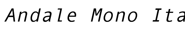 Andale Mono Italic Font