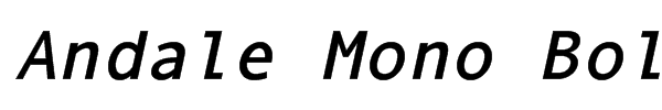 Andale Mono Bold Italic Font