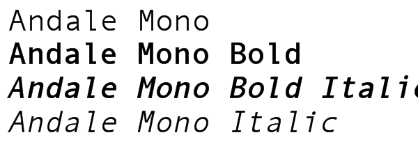 Andale Mono Font Family (4 fonts)